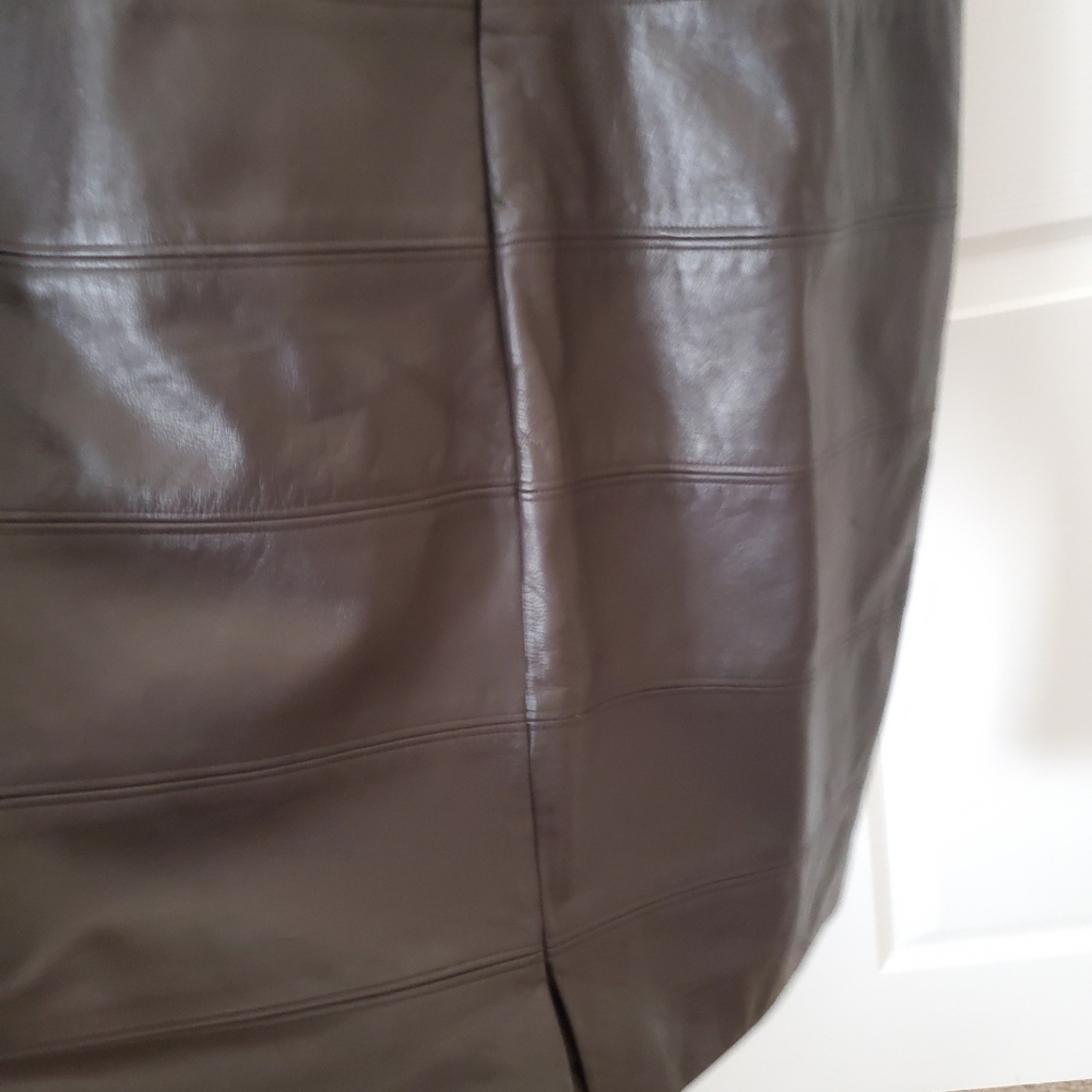 Designer Teri Jon Leather Business Casual Cocktail Dress Women's 12 Large - Picture 5 of 13